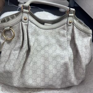 Gucci Cream Monogram Shoulder Bag